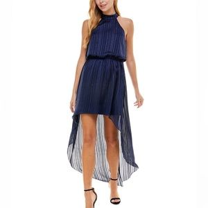 City Studio navy blue high-low dress.